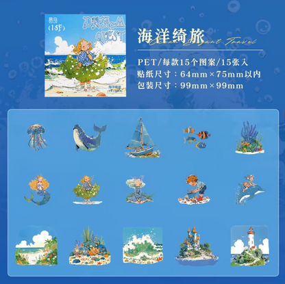 15 Pcs Dream Journey Series Fairy Tale Theme Sticker Pack