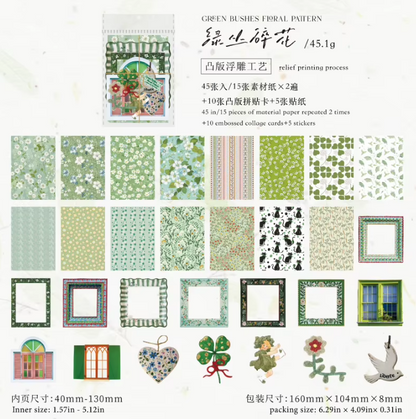 45 Pcs Garden Post Office Series Vintage Country-Style Material Pack