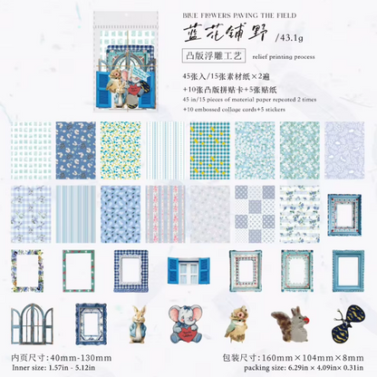 45 Pcs Garden Post Office Series Vintage Country-Style Material Pack