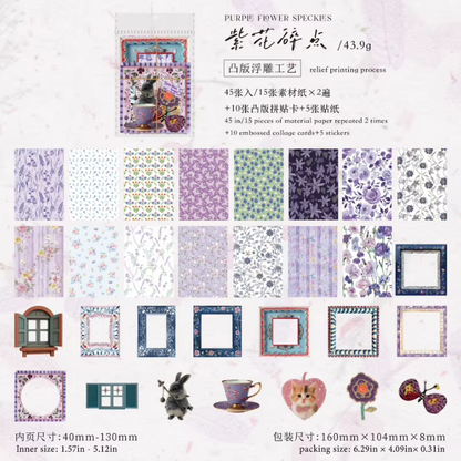 45 Pcs Garden Post Office Series Vintage Country-Style Material Pack