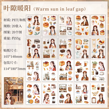 20 Sheets Flower Letter Creative Character PET Sticker Book