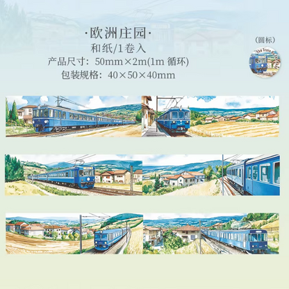 2M Roll Train on the Road Series Train Theme Washi Tape