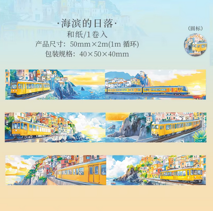 2M Roll Train on the Road Series Train Theme Washi Tape