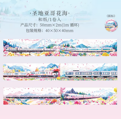 2M Roll Train on the Road Series Train Theme Washi Tape
