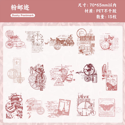 15 Pcs Scratchbook Series Base Layering Collage Decorative Stickers