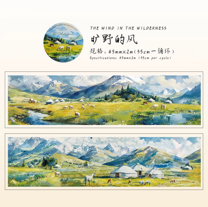 2M Roll Free Wind Series Vintage Natural Scene Landscape Pet Tape