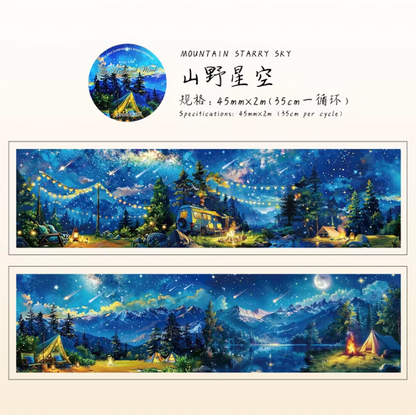 2M Roll Free Wind Series Vintage Natural Scene Landscape Pet Tape