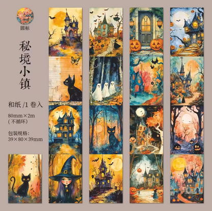 2M Roll Celtic Town Series Dark Background Retro Washi Tape