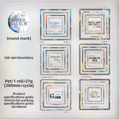 2M Roll Frame Color Series Basic Frame Pre Cut Pet Tape