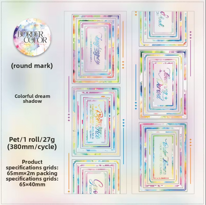 2M Roll Frame Color Series Basic Frame Pre Cut Pet Tape