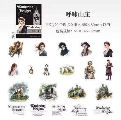 20 Pcs Literary Stories Series Classic Story Scenery Stickers for Journal