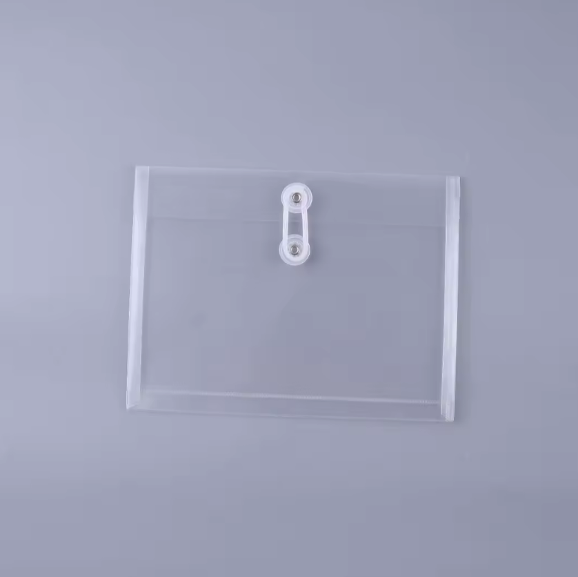 1 Pc Wrap-around Rope Transparent Storage File Bag