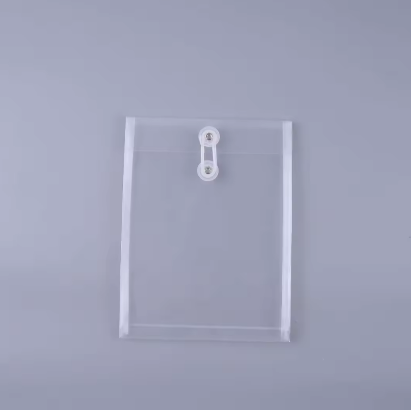 1 Pc Wrap-around Rope Transparent Storage File Bag