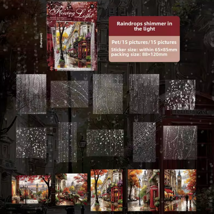 15 Pcs Momentary Glow Series Landscape Elements for Holiday Decoration Stickers