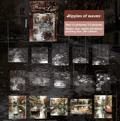 15 Pcs Momentary Glow Series Landscape Elements for Holiday Decoration Stickers