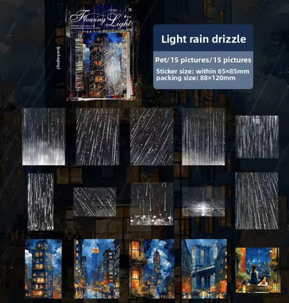 15 Pcs Momentary Glow Series Landscape Elements for Holiday Decoration Stickers