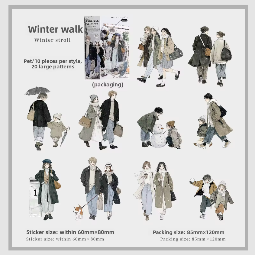 20 Pcs Fireworks Pedestrian Series Original Character Theme Sticker Pack