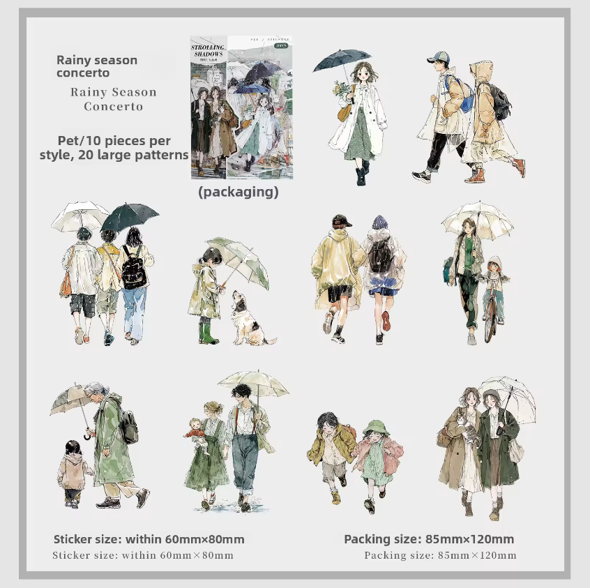 20 Pcs Fireworks Pedestrian Series Original Character Theme Sticker Pack