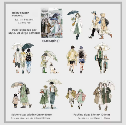 20 Pcs Fireworks Pedestrian Series Original Character Theme Sticker Pack