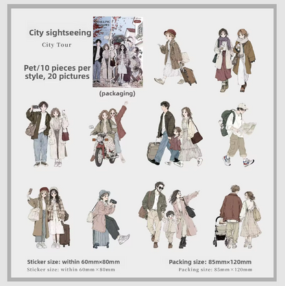 20 Pcs Fireworks Pedestrian Series Original Character Theme Sticker Pack