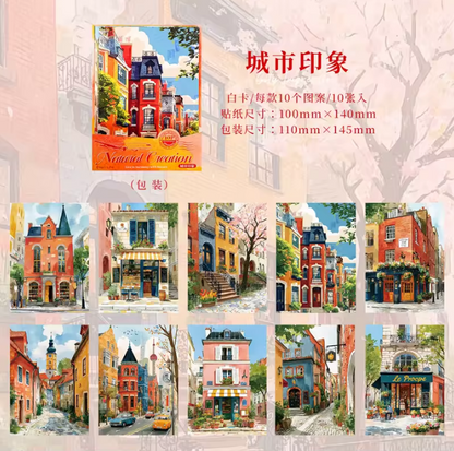 10 Sheets Natural Creations Series Landscape White Cardstock Crafting Materials