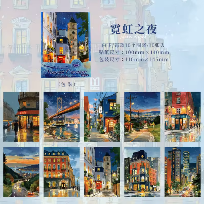 10 Sheets Natural Creations Series Landscape White Cardstock Crafting Materials