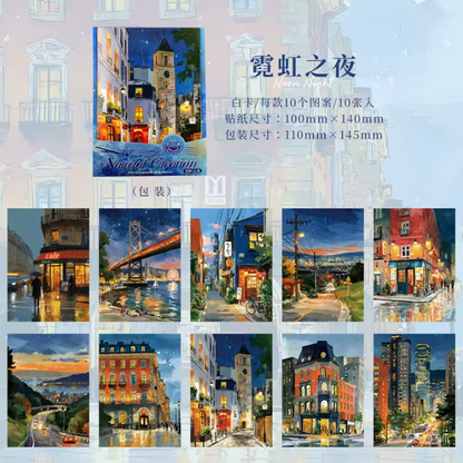 10 Sheets Natural Creations Series Landscape White Cardstock Crafting Materials