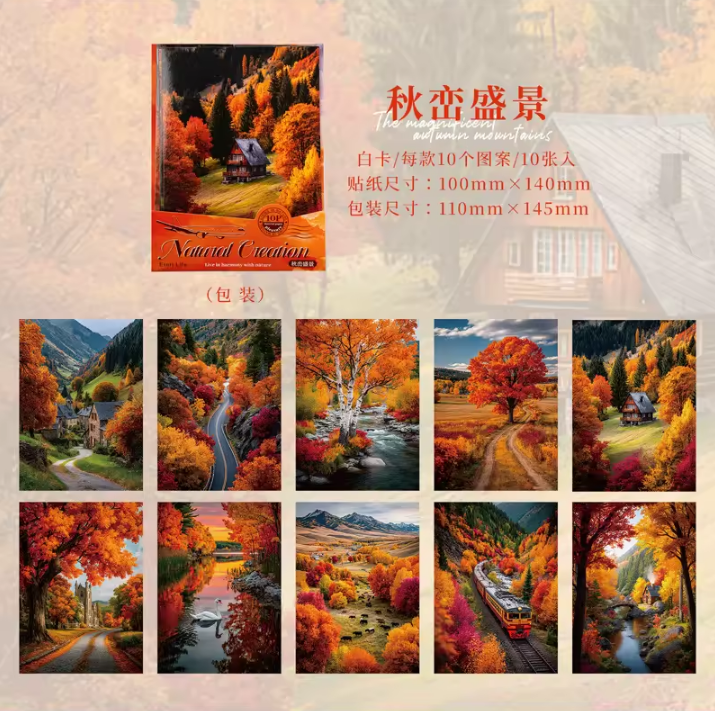 10 Sheets Natural Creations Series Landscape White Cardstock Crafting Materials