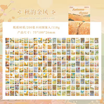 200 Sheets Four Seasons Note Paper Non-adhesive Material book