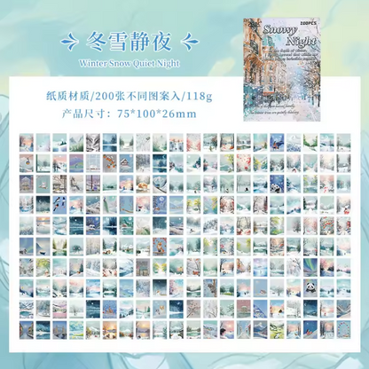 200 Sheets Four Seasons Note Paper Non-adhesive Material book