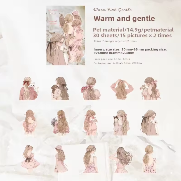 30 Pcs Turning Point Series Elegant Character Holiday Decorative Sticker