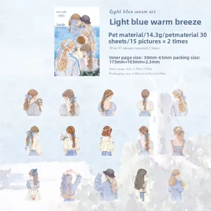 30 Pcs Turning Point Series Elegant Character Holiday Decorative Sticker