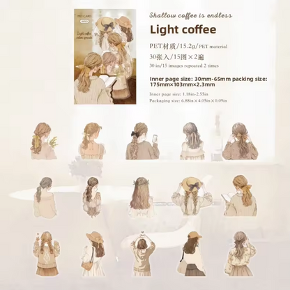 30 Pcs Turning Point Series Elegant Character Holiday Decorative Sticker