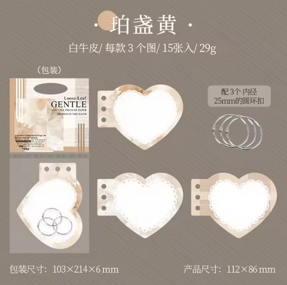 15 Sheets Gentle Touch in Your Hands Series Loose-Leaf Notebook with Custom Shapes