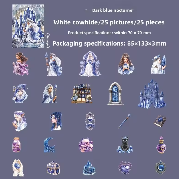 25 Pcs Enchanted Winter Series Winter themed Decorative Stickers
