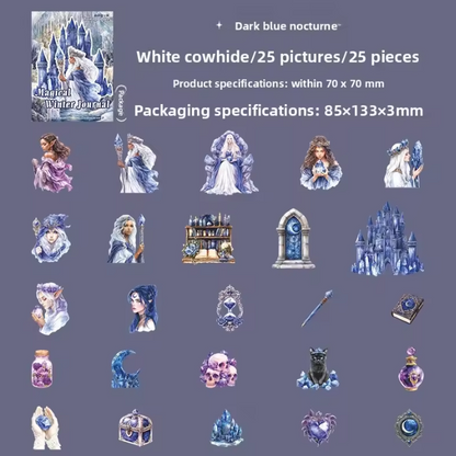 25 Pcs Enchanted Winter Series Winter themed Decorative Stickers