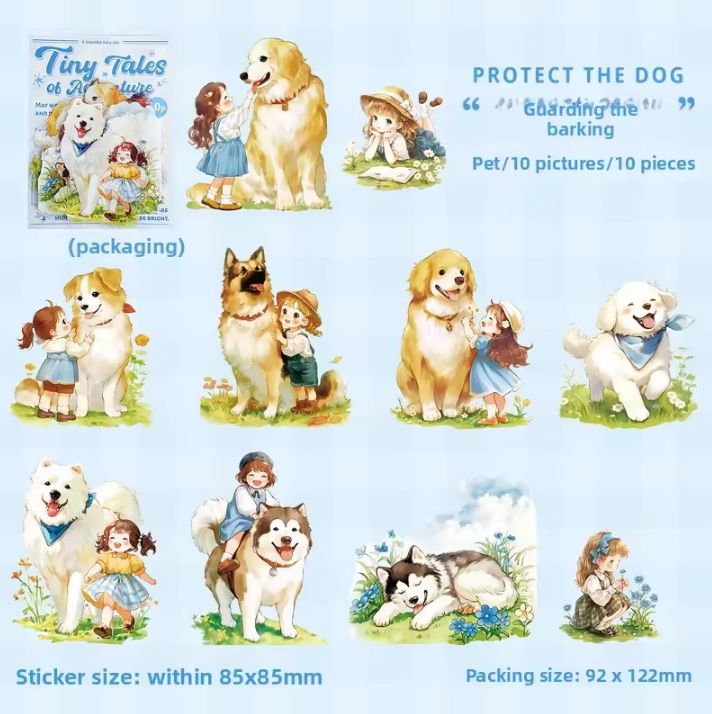 10 Pcs Mini Adventure Series Cute Cartoon Character Journal Sticker Pack