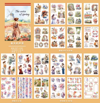 20 Sheets The Voice of the Spring Pretty Character Sticker Book
