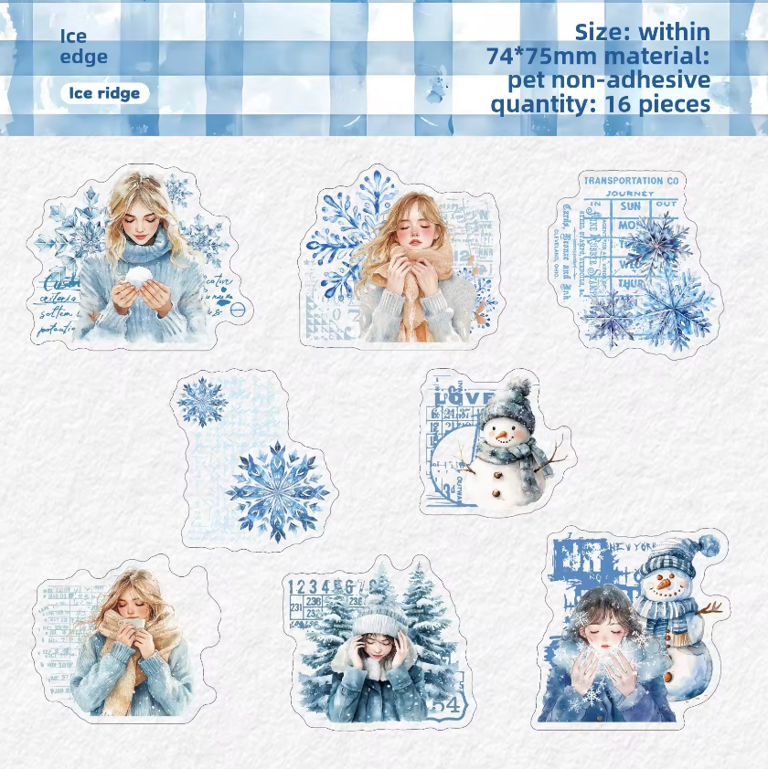 16 Pcs Winter Warmth Series Winter Girls Character Theme Stickers