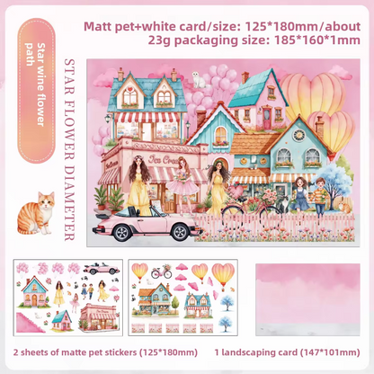 3 Sheets Gentle South Shore Creative Scenery 3D Stickers