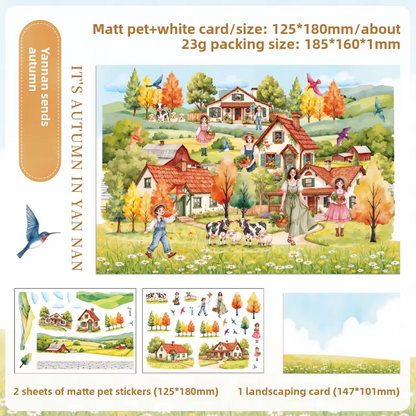 3 Sheets Gentle South Shore Creative Scenery 3D Stickers