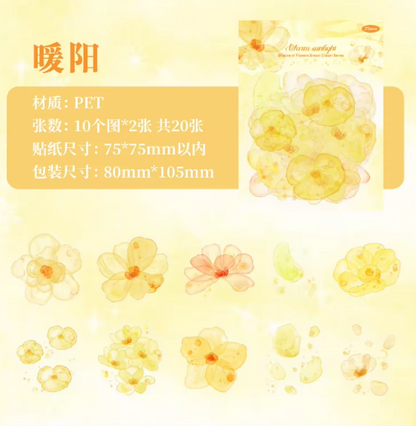 20 pcs Flower Shadow Dream Catcher Series Watercolor Sticker Pack