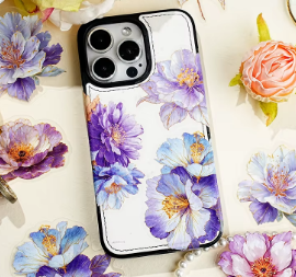 20 Pcs Multi Size Golden Flower Language Series Floral Stickers