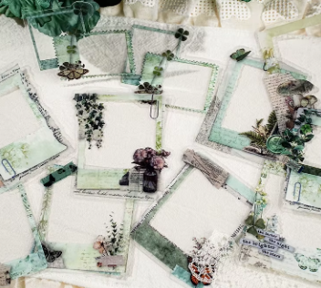 20 Pcs Retro Floating Life Imprints Series Border Stickers