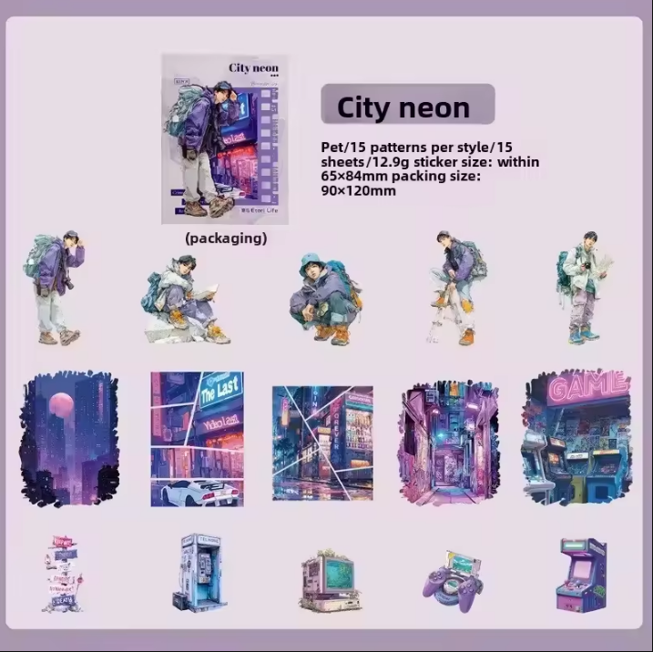 15 Pcs Adventure Journey Series Outdoor Sports Stickers