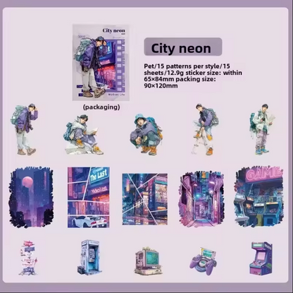 15 Pcs Adventure Journey Series Outdoor Sports Stickers