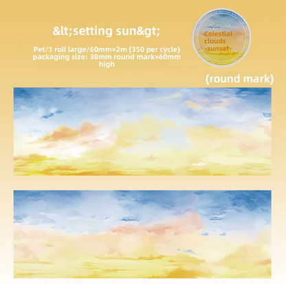 2M Roll Sky Cloudscape Series Sky-Themed Pet Tape