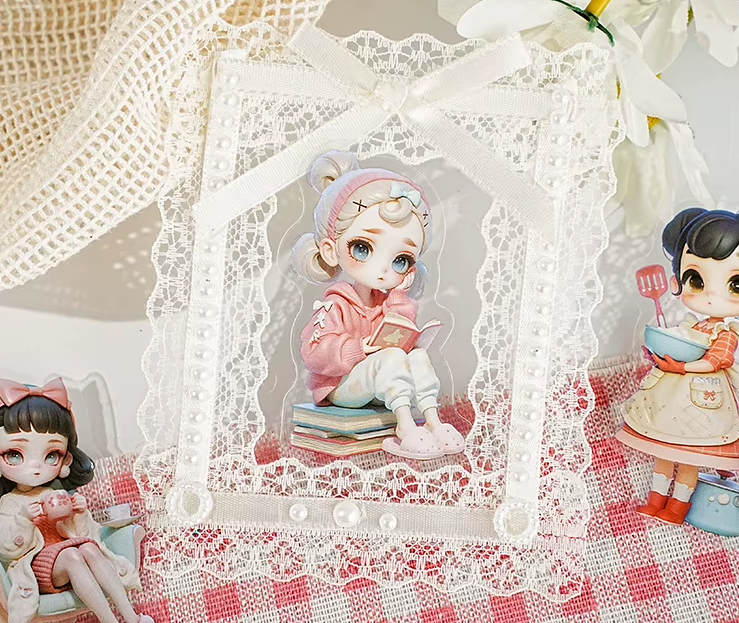 10 Pcs Cute Girl Series Cartoon Characters Decorative Stickers for Journaling