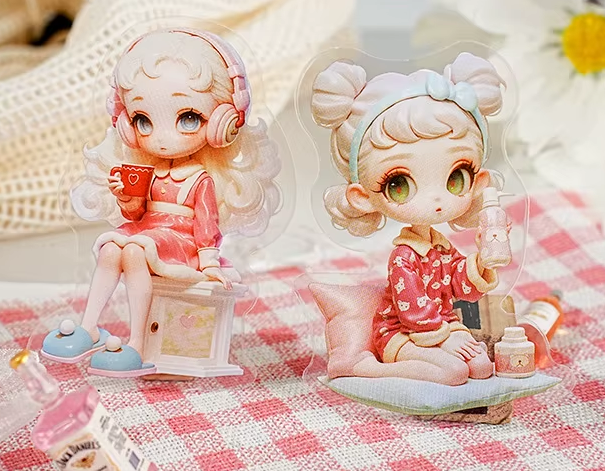 10 Pcs Cute Girl Series Cartoon Characters Decorative Stickers for Journaling