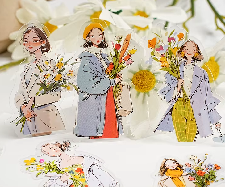 20 Pcs Fashion Aesthetics Series Character Stickers for Journaling